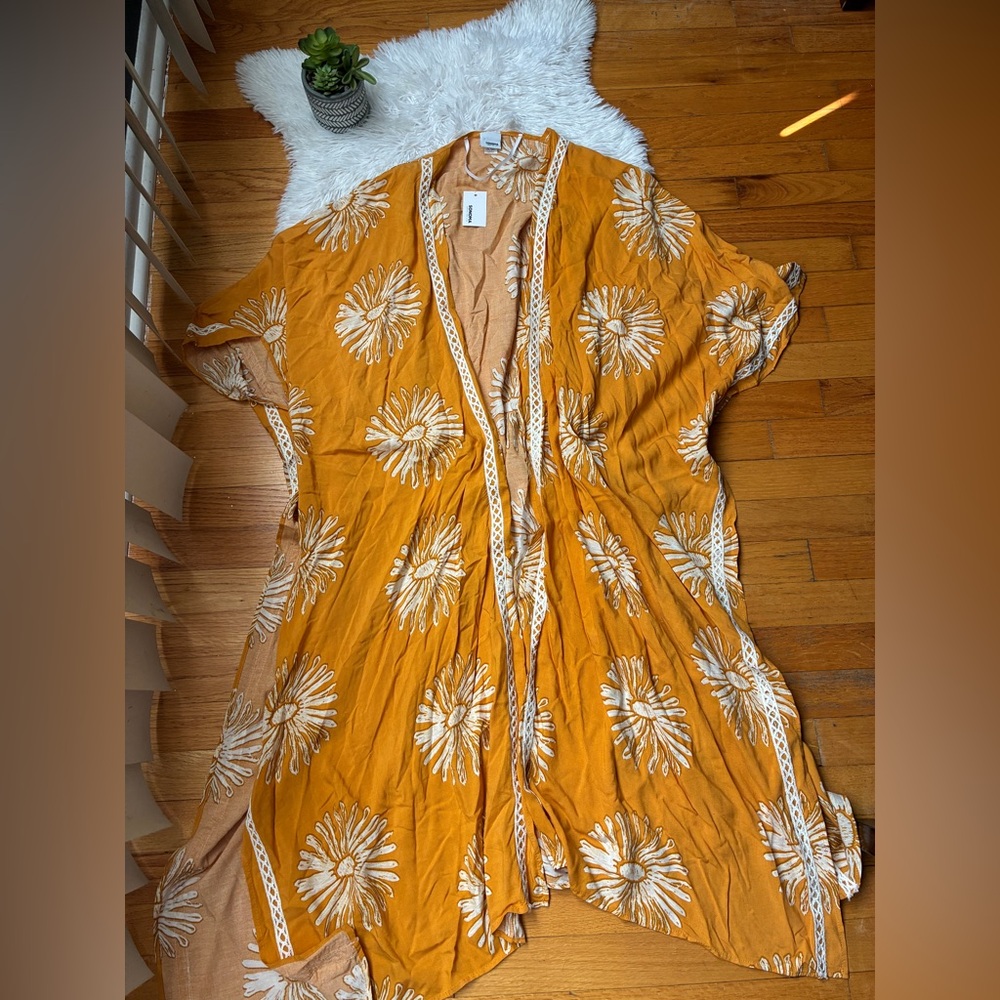 Sonoma Yellow Floral Print Lightweight Kimono 💛 - Picture 3 of 12